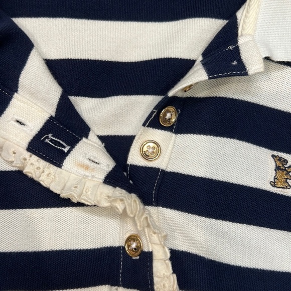 Juicy Couture Vintage Y2K Striped Polo Puff Short Sleeve Top Size Small - Picture 12 of 13